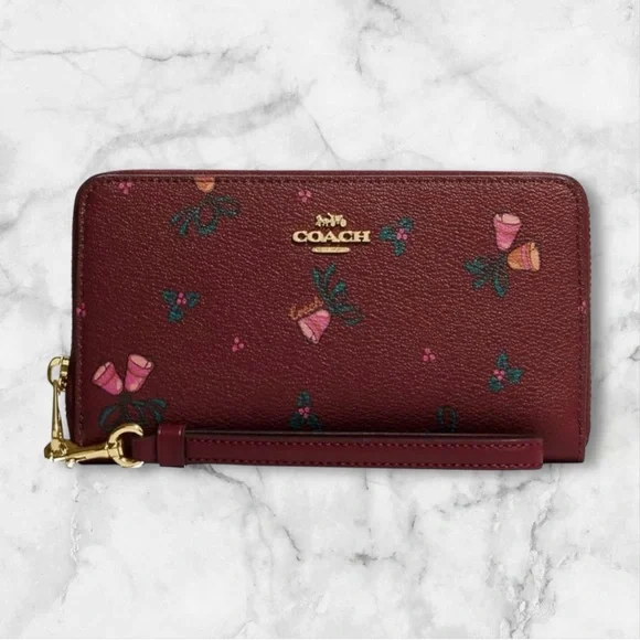 Coach. Holiday Bells Long Zip Around Wallet NWT $298 Retail Limited Edition - Picture 7 of 12